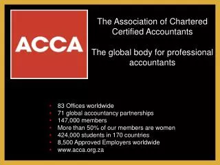 83 Offices worldwide 71 global accountancy partnerships 147,000 members