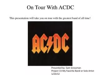 On Tour With ACDC