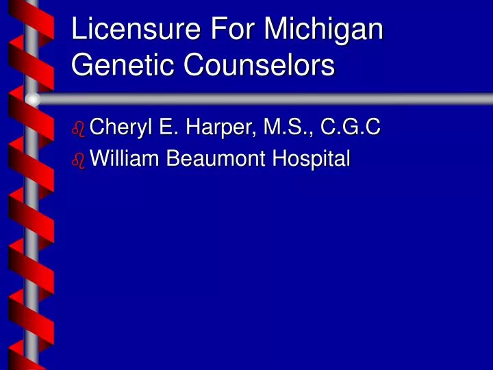 licensure for michigan genetic counselors