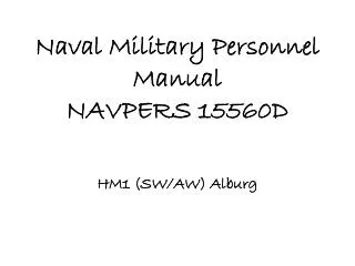 Naval Military Personnel Manual NAVPERS 15560D
