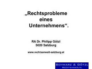 rechtsprobleme eines unternehmens