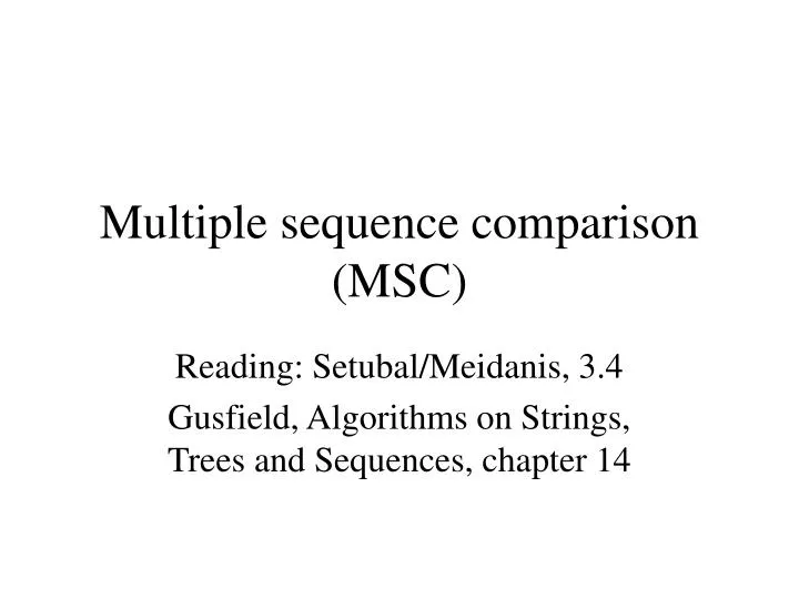 multiple sequence comparison msc