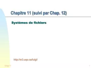 chapitre 11 suivi par chap 12