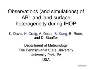 Observations (and simulations) of ABL and land surface heterogeneity during IHOP