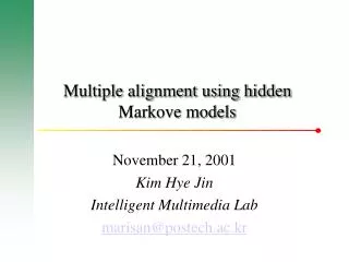 Multiple alignment using hidden Markove models