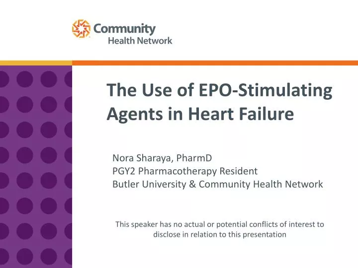the use of epo stimulating agents in heart failure