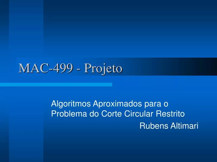 mac 499 projeto