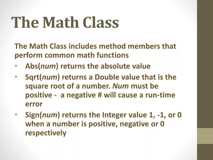 the math class