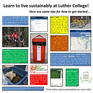 Learn to live sustainably at Luther College!