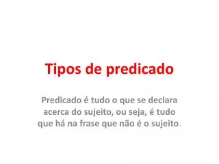 tipos de predicado