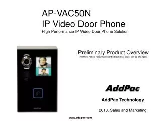 AP-VAC50N IP Video Door Phone High Performance IP Video Door Phone Solution