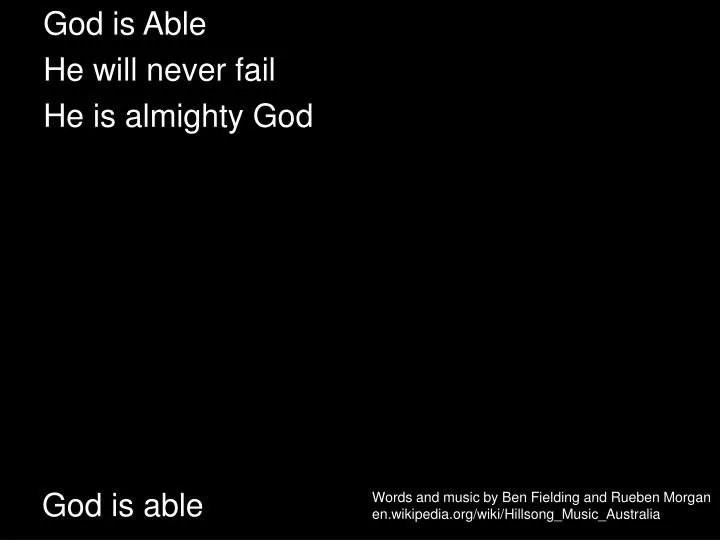 god is able