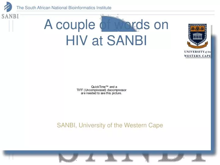 a couple of words on hiv at sanbi