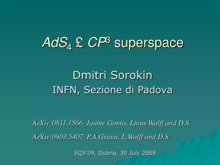 ads 4 cp 3 superspace