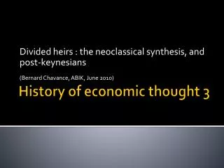 History of economic thought 3