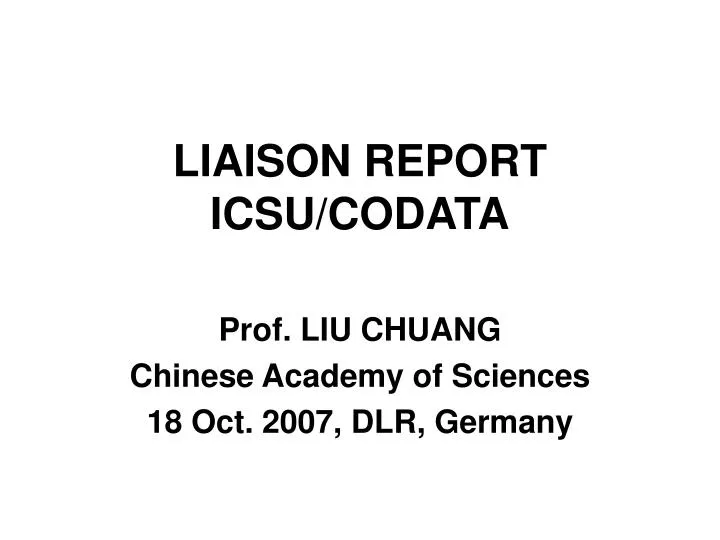 liaison report icsu codata