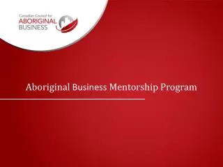 Aboriginal Business Mentorship Program