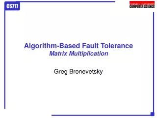 Algorithm-Based Fault Tolerance Matrix Multiplication