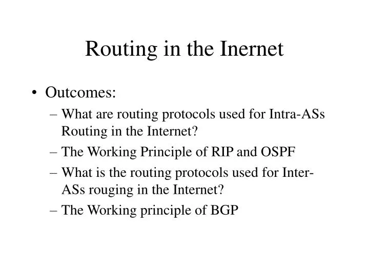 routing in the inernet
