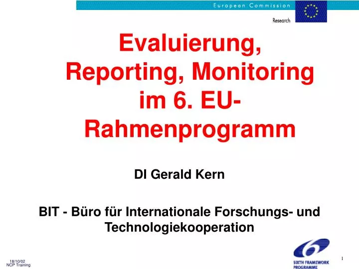 evaluierung reporting monitoring im 6 eu rahmenprogramm