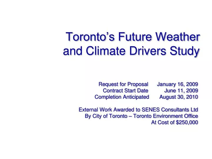 toronto s future weather and climate drivers study