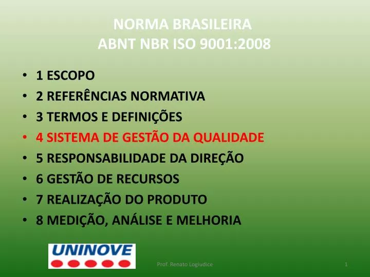norma brasileira abnt nbr iso 9001 2008