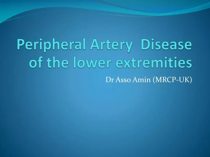 peripheral artery disease of the lower extremities