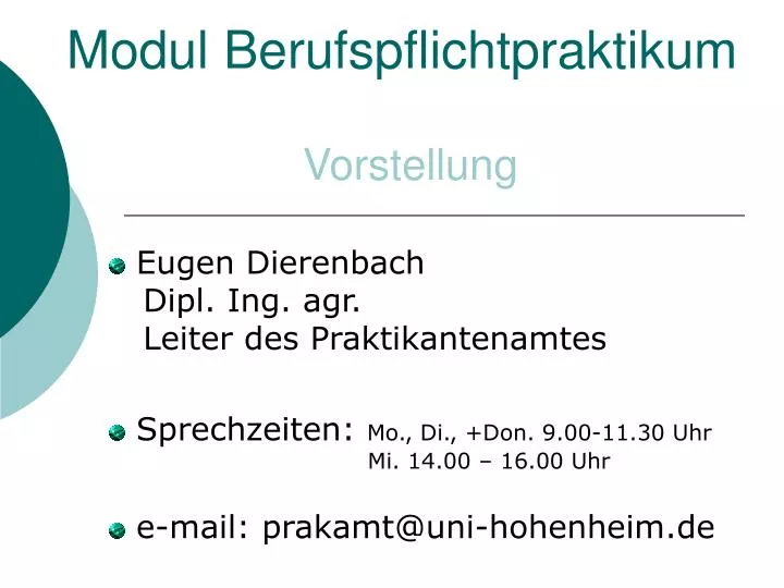 modul berufspflichtpraktikum