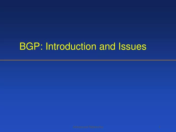 bgp introduction and issues