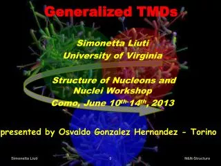 Simonetta Liuti University of Virginia Structure of Nucleons and Nuclei Workshop