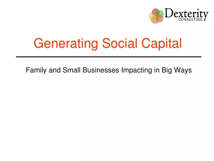 generating social capital