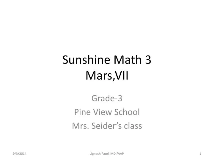 sunshine math 3 mars vii