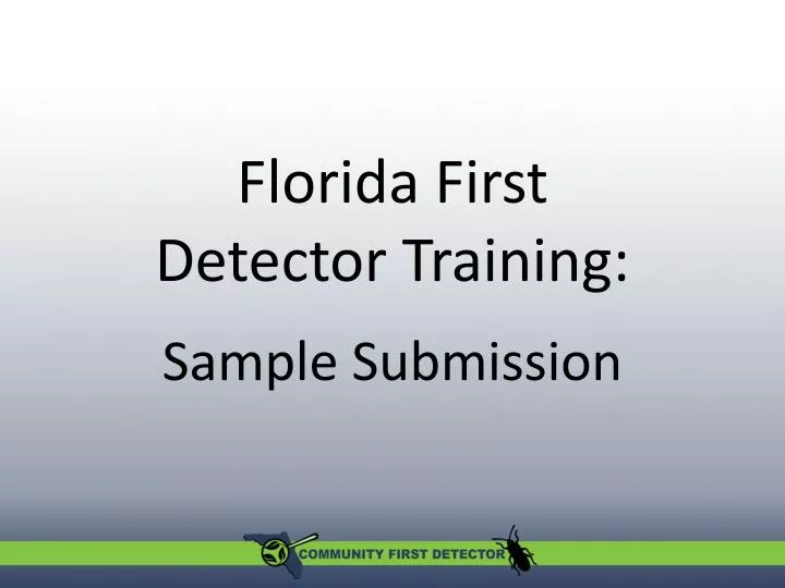 florida first detector training