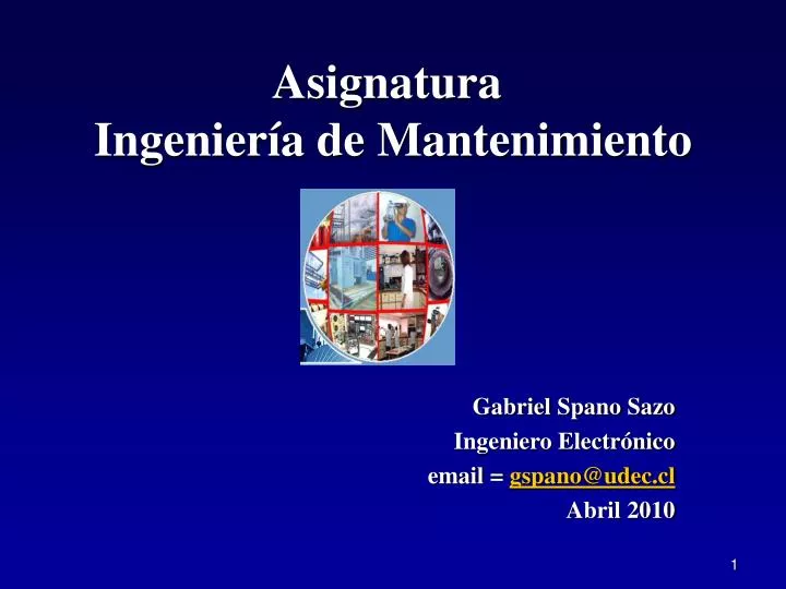 asignatura ingenier a de mantenimiento