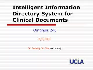 Intelligent Information Directory System for Clinical Documents