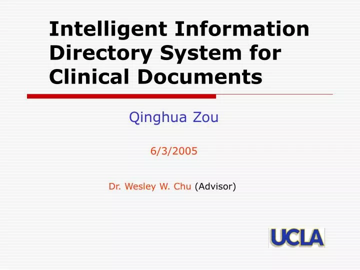 intelligent information directory system for clinical documents