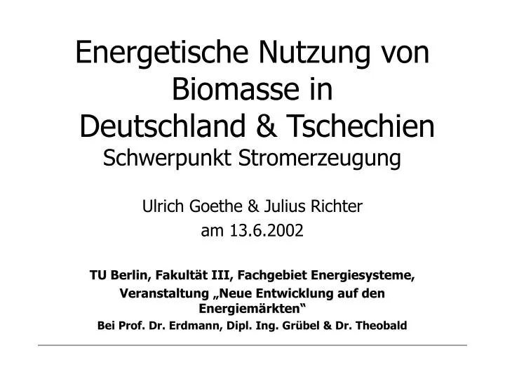 energetische nutzung von biomasse in deutschland tschechien schwerpunkt stromerzeugung