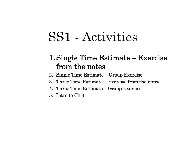 ss1 activities