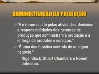 administra o da produ o