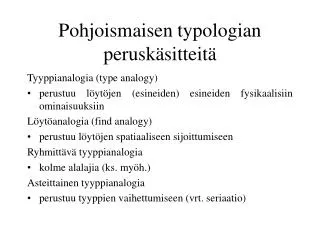 pohjoismaisen typologian perusk sitteit