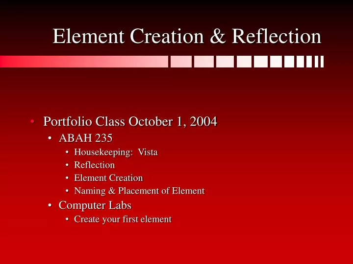 element creation reflection