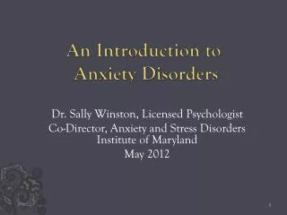 An Introduction to Anxiety Disorders