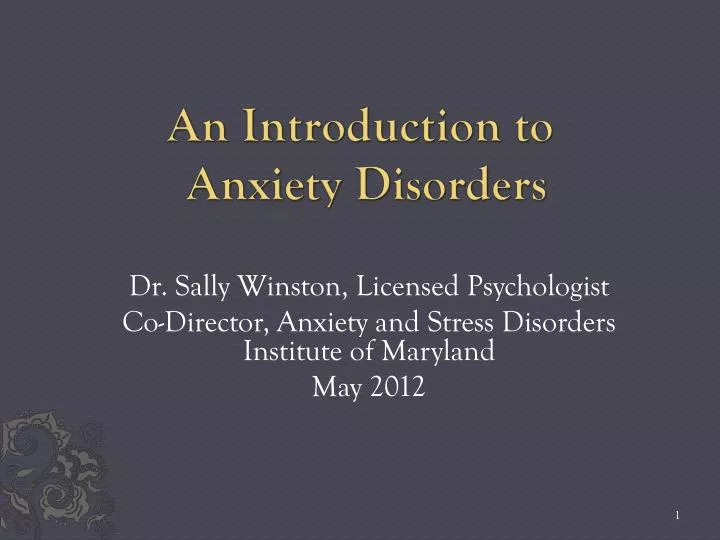an introduction to anxiety disorders