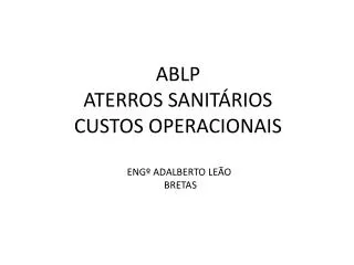 ablp aterros sanit rios custos operacionais
