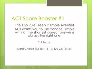 ACT Score Booster #1