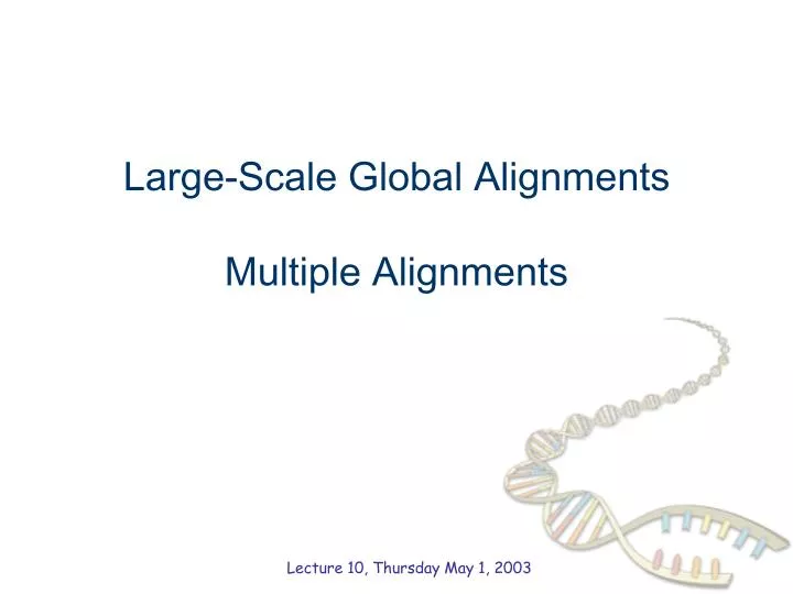 large scale global alignments multiple alignments
