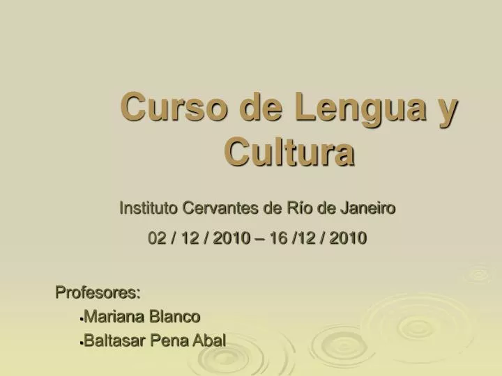 curso de lengua y cultura