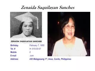 Zenaida Saquilayan Sanches