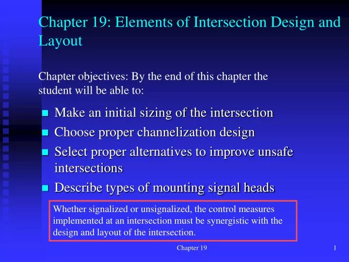 chapter 19 elements of intersection design and layout