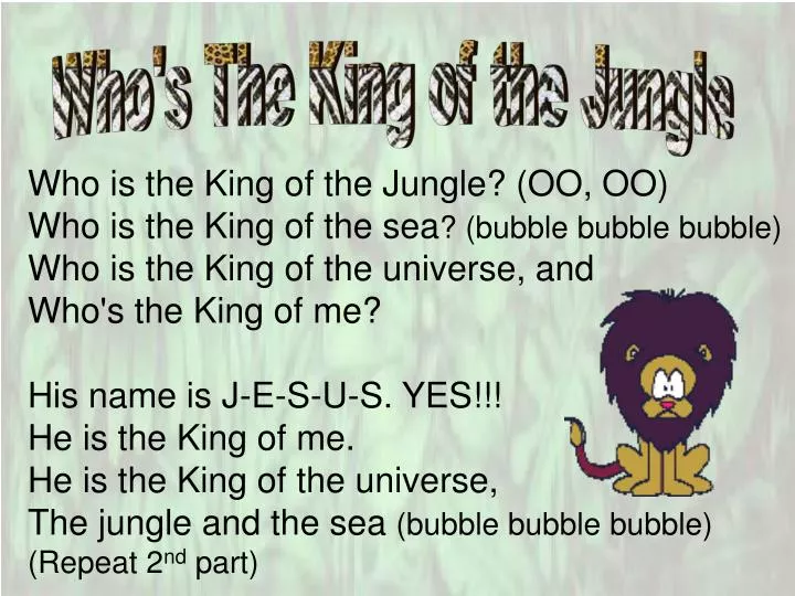 PPT - Who's The King of the Jungle PowerPoint Presentation, free download -  ID:3862785